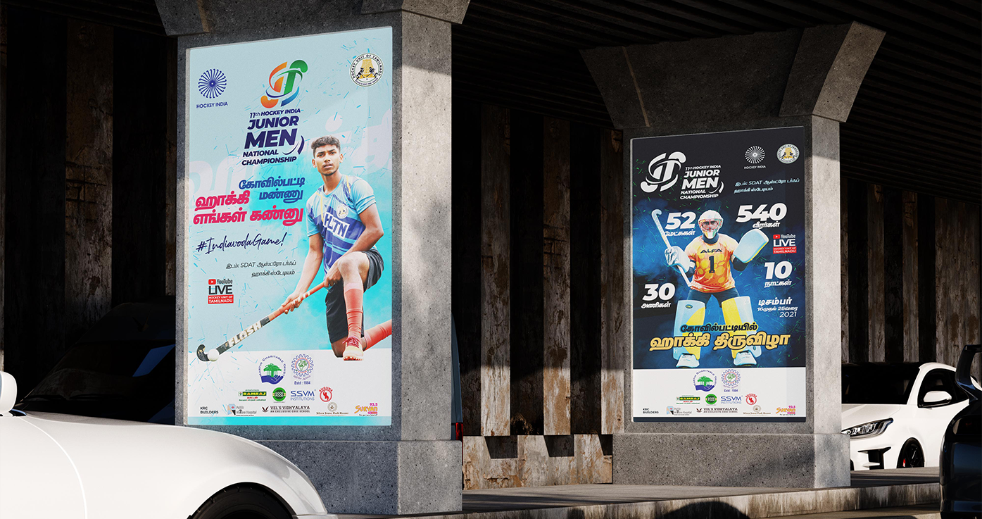 Our scope included the campaign’s key visual, event branding, social media creatives, digital promotions, venue branding, print collateral, match-day graphics, promotional materials, and marketing assets. Every creative was designed to capture the energy and emotion of competitive hockey while ensuring visual consistency across both digital and on-ground experiences.