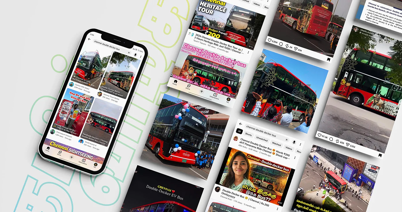 The bus wrap balances bold graphics, modern typography, and thoughtfully curated cultural elements, ensuring high visibility and strong visual impact while maintaining clarity across the vehicle’s unique double-decker form. Every design element was strategically placed to complement the vehicle’s architecture, resulting in a seamless and dynamic composition from every viewing angle.